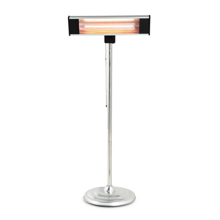 EVATRONIC - Chauffage de terrasse extérieur électrique - 2000W - IP34 – Inclinable - Rayonnement infrarouges en fibre de carbone