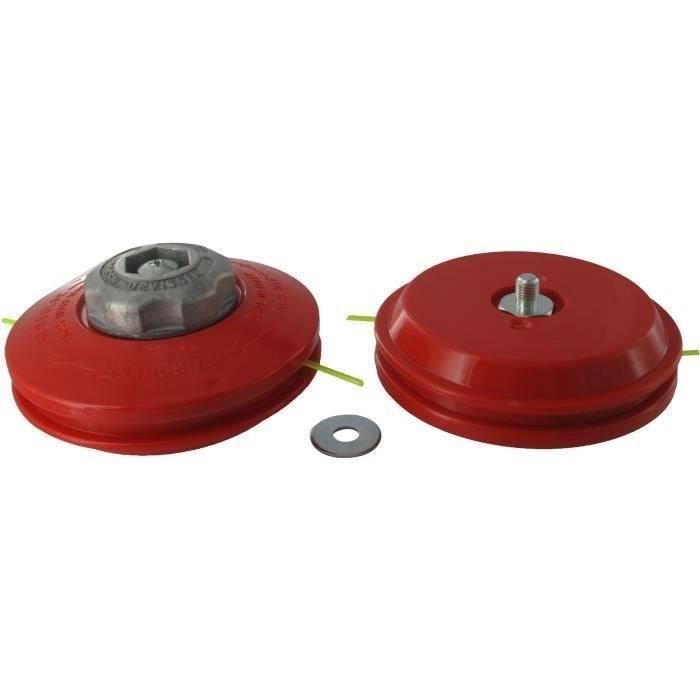 Tête pro 2 fils nylon à bouton métal TECOMEC avec adaptateur M10 x 1,25 MG à déroulement manuel