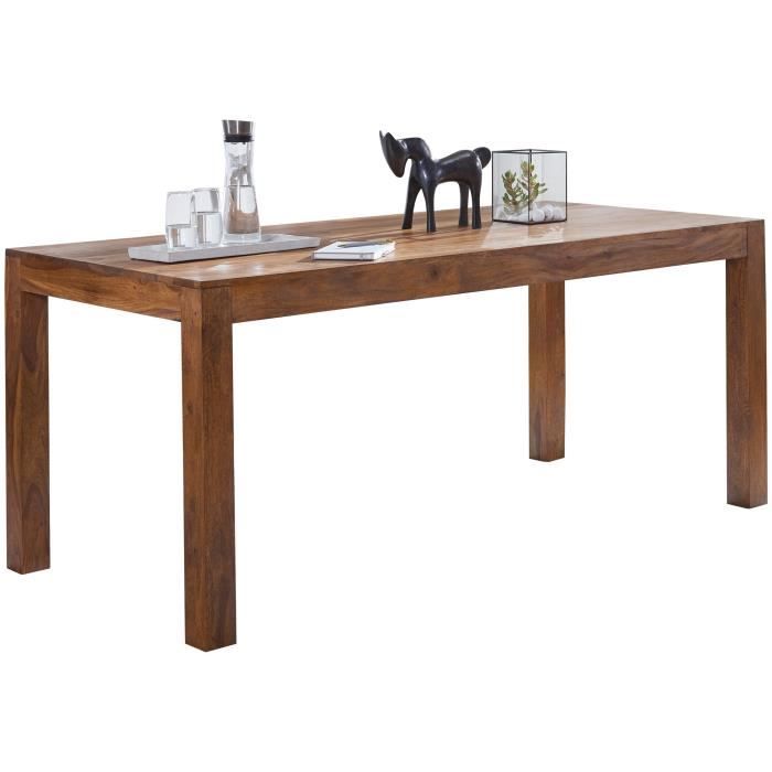 table de salle à manger en bois massif sheesham - finebuy - petit - classique - intemporel - marron foncé