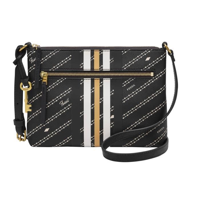 Sac Bandoulière FOSSIL Zoey Crossbody Noir - Taille S, En Polyuréthane, Neuf Avec étiquettes