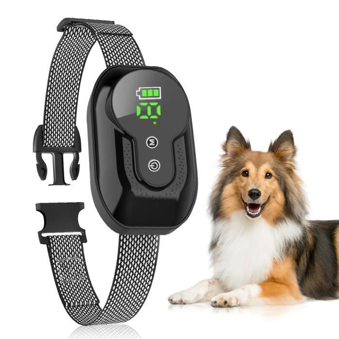 Meilleurs prix pour Collier Anti Aboiement Chien Rechargeable, Résistance à L’Eau IP67 , 3 Modes Choc Électrique-Vibration-Son Aide au Dressage