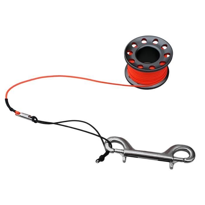 Moulinet De Plongée SPYMINNPOO – Bobine En Alu Aéronautique, 15 M De Ligne Orange Fluorescent, 360° Pivotant, Pour Plongée Sous-marine Et Tech