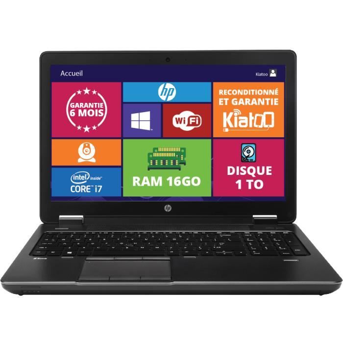 Ordinateur portable HP zbook 15 pouces- 15 intel core i7 16 go ram 1to  disque dur,pc portable reconditionné - Cdiscount Informatique