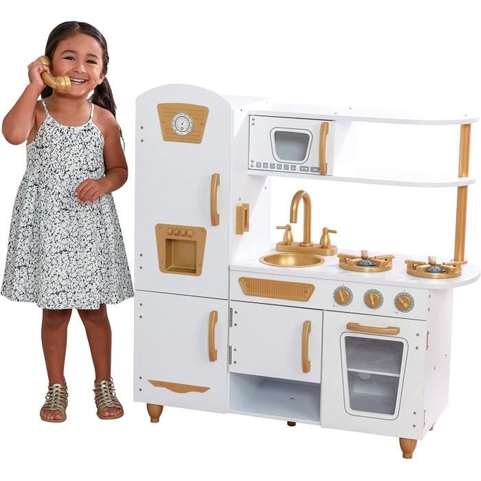 Cuisine de Jeu - KIDKRAFT - 53445 - Blanc/Doré -