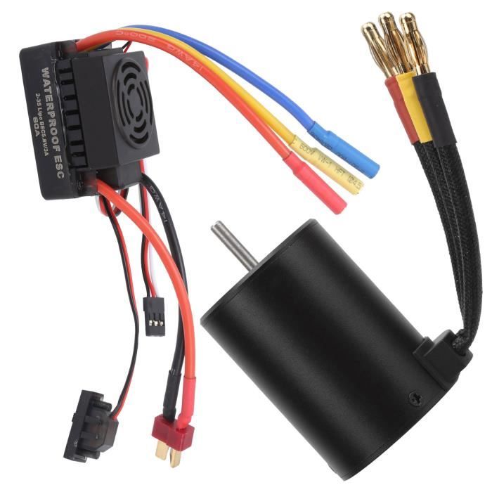 Generic RC sans Brosse ESC étanche à la Poussière 5200KV 60A Moteur Efficace ESC Combo pour Noir Cuivre 1/10 RC Voiture de Course Generic RC sans Brosse ESC étanche à la Poussière 5200KV 60A Moteur Efficace ESC Combo pour Noir Cuivre 1/10 RC Voiture de Course