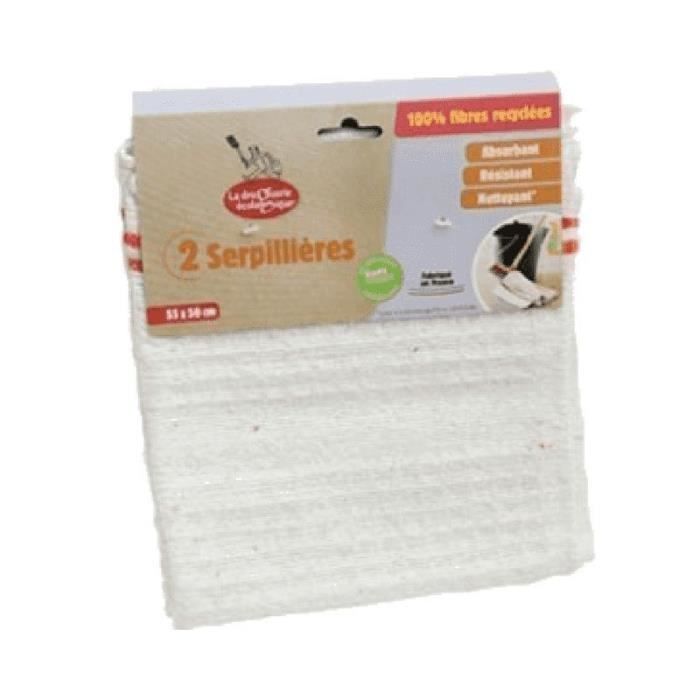 Lot de 2 serpillères en fibres recyclées