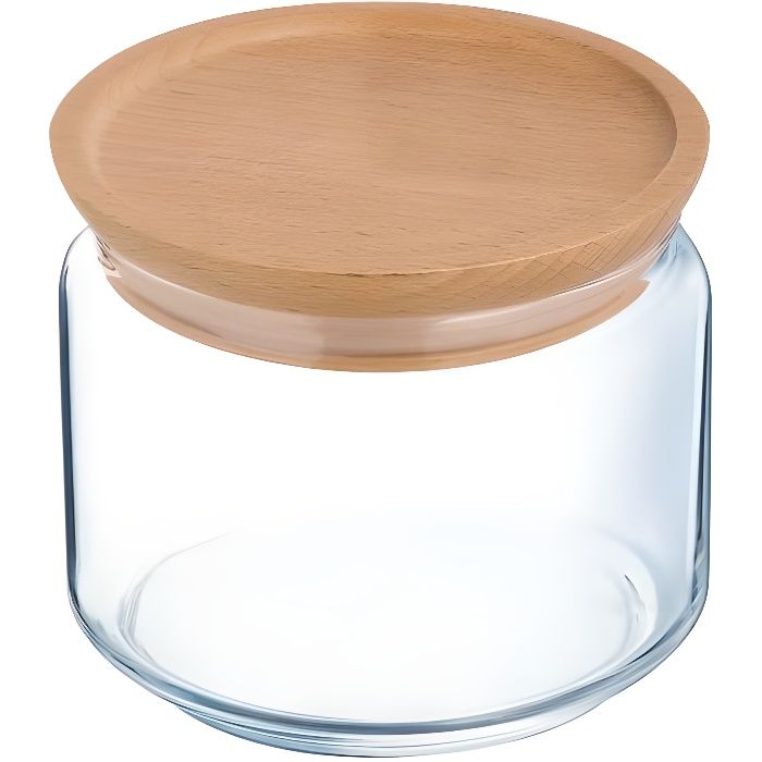 bocal en verre couvercle bois 0,5 l - pure jar wood - luminarc