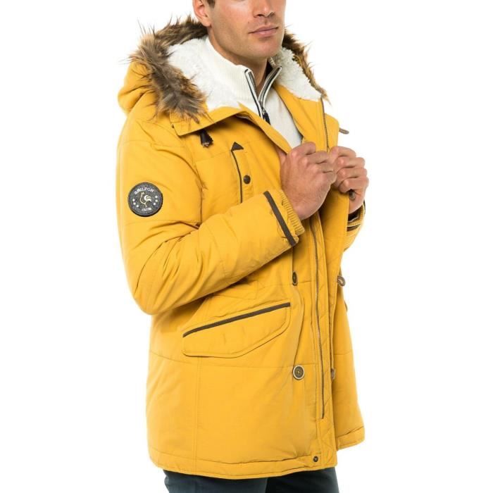 parka moutarde homme