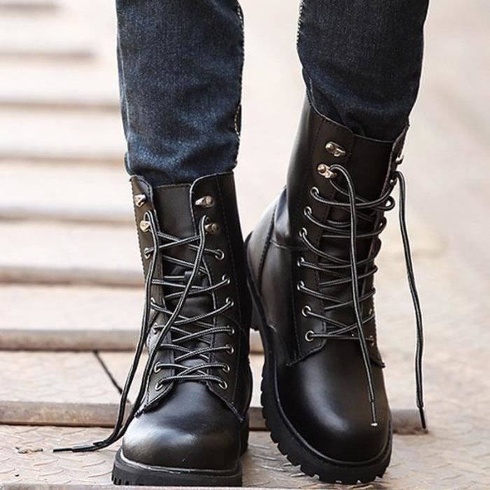 Botte homme online cuir noir