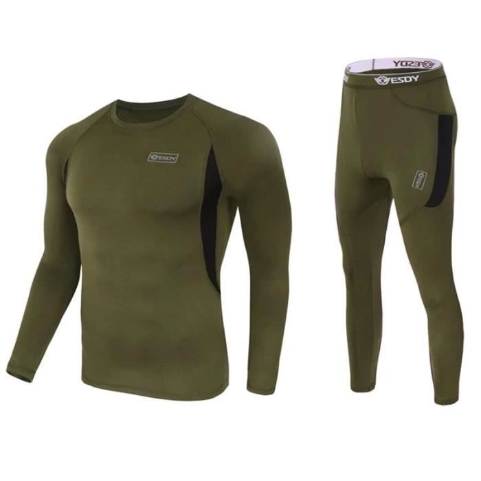 Sous Vetement Ski Sous-vêtement Thermique Homme Polaire - Ensemble Fonctionnel Ski Sport Hiver Vêtement évacuation Humidité