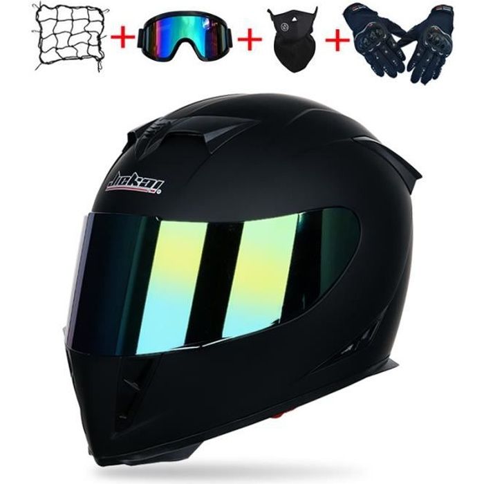 Casque De Moto Homme Et Femme en Noir Mat,Rouge KASAN Casque D'équitation-Casque Moto Modulable Double Visière pour Scooter Casque De Moto Homme Et Femme en Noir Mat,Rouge KASAN Casque D'équitation-Casque Moto Modulable Double Visière pour Scooter
