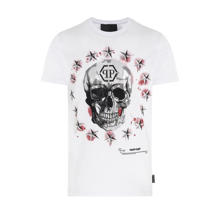 T-shirt Philipp Plein pour homme en coloris Blanc Homme Vêtements T-shirts T-shirts à manches courtes 