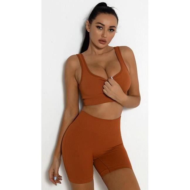 Rayson Ensemble Sport Été Femme 2 Pièces - Débardeur + Short Haute Taille Respirant