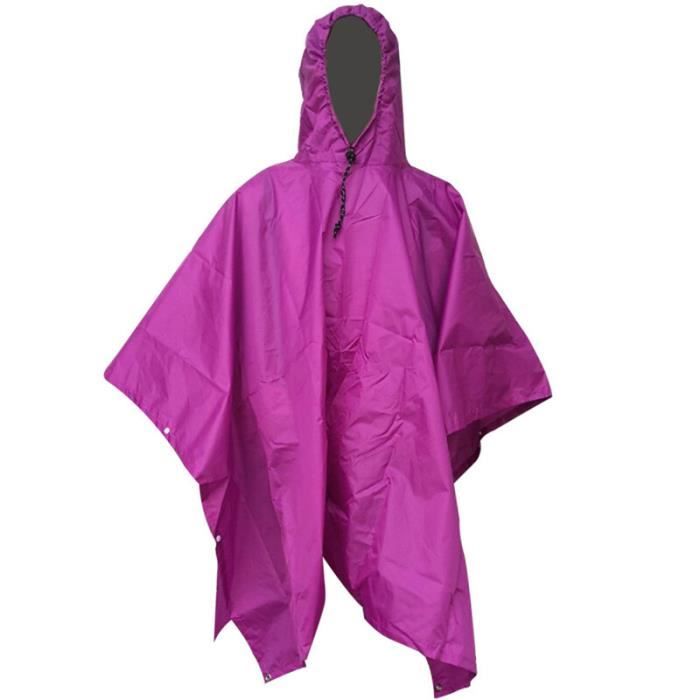 PONCHO, Blue--PONCHO, de pluie militaire 3 en 1 imperméable pour femme