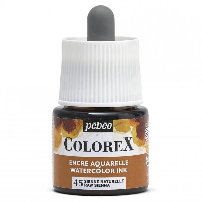 Encre Aquarelle Colorex - Plusieurs coloris disponibles - 45 ml Sienne Naturelle