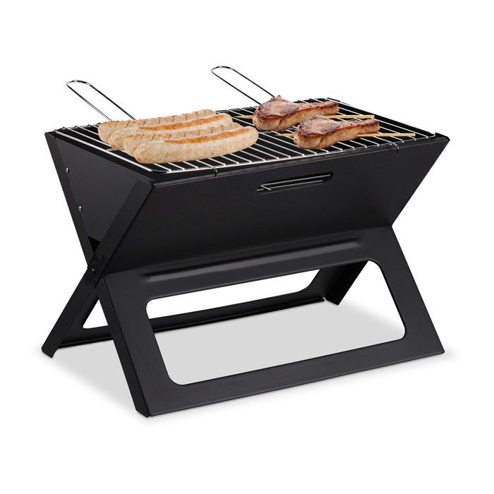 Noir Portable Extérieur Camping Bouteille de Voyage de charbon de bois cuisson BBQ