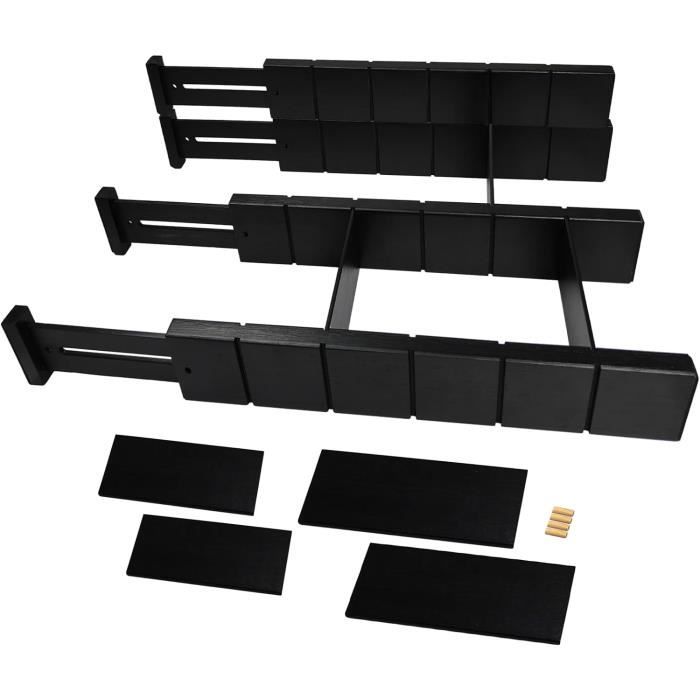 Lot de 4 séparateurs de tiroirs réglables pour vêtements, commodes