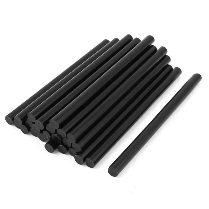 24pcs 7mm Diamètre 190mm Noir Longueur fer à souder Hot Melt bâton de colle