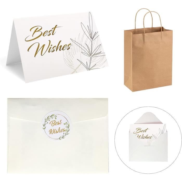 Carte De Vœux De Mariage Carrée 14.5x14.5 Cm - Just Married - Qualité Supérieure Avec Enveloppe Assortie