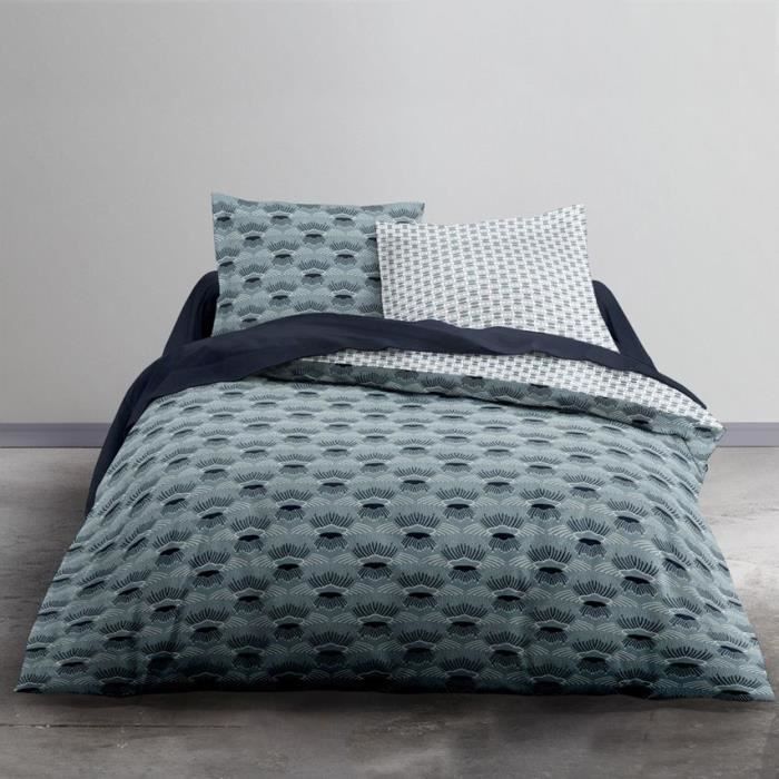 Today Parure De Lit 2 Personnes 240x260 Cm Coton Sunshine 7.30 Bleu - Oeko-Tex
