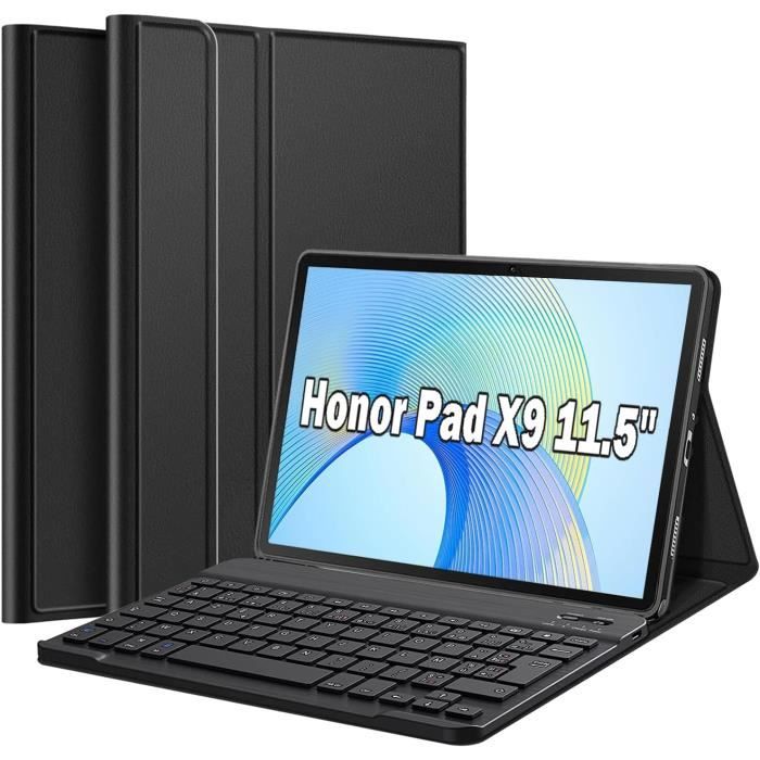 HLTOOP Étui Clavier Pour Honor Pad X9 11.5 Pouces 2023, AZERTY Français, Clavier Sans Fil Rétroéclairé Détachable Avec Housse De Protection,Rose