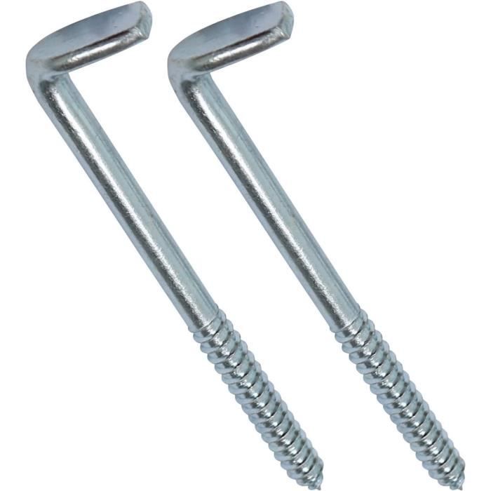 AERZETIX - Lot De 10 - Vis à Bois Fileté - Crochet En Fore De L - Gond