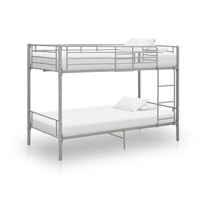 vidaXL Lit superposé sans matelas gris métal 90x200 cm 287911