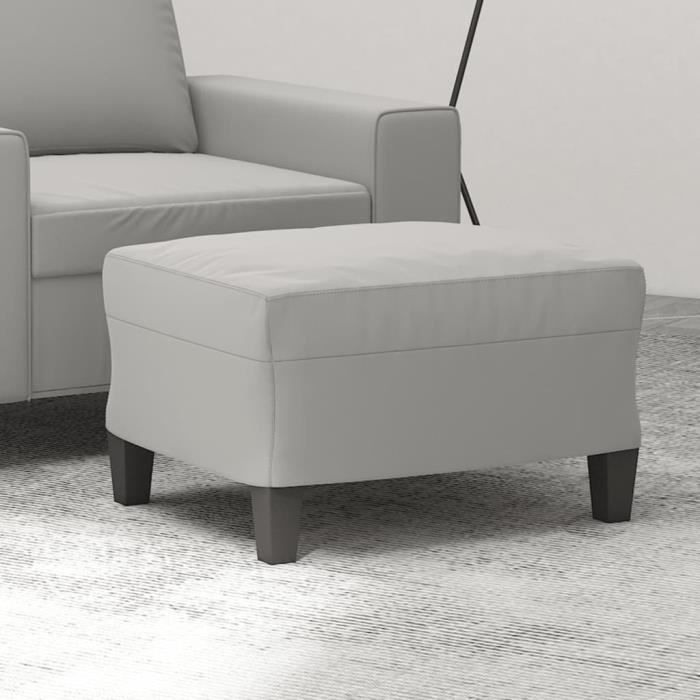 349342 vidaXL Repose-pied Gris clair 60x50x41 cm Tissu microfibre