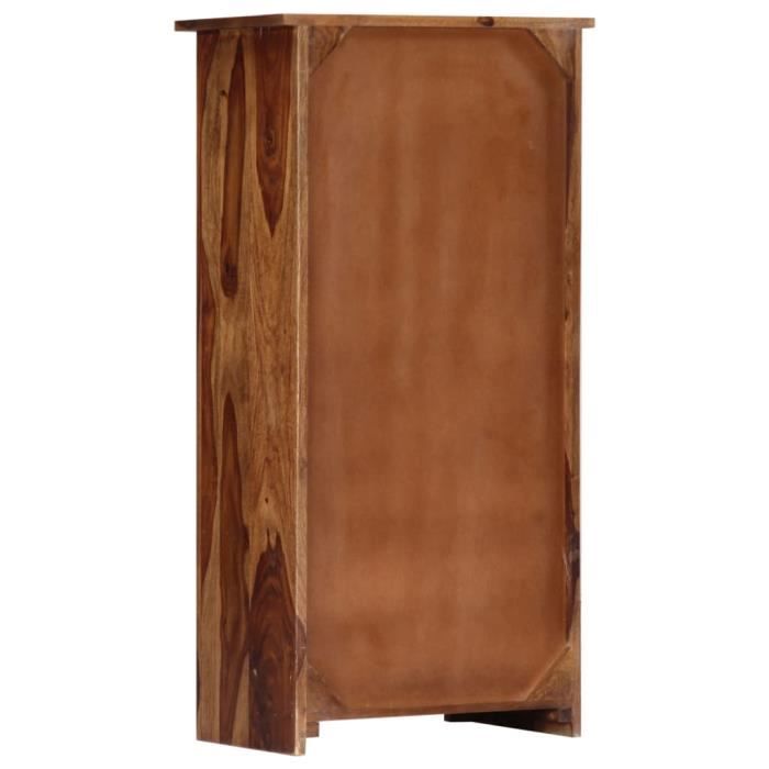 Bibliothèque en bois de Sesham massif - VINGVO - Campagne - 50 x 30 x 100 cm - Marron - Laqué