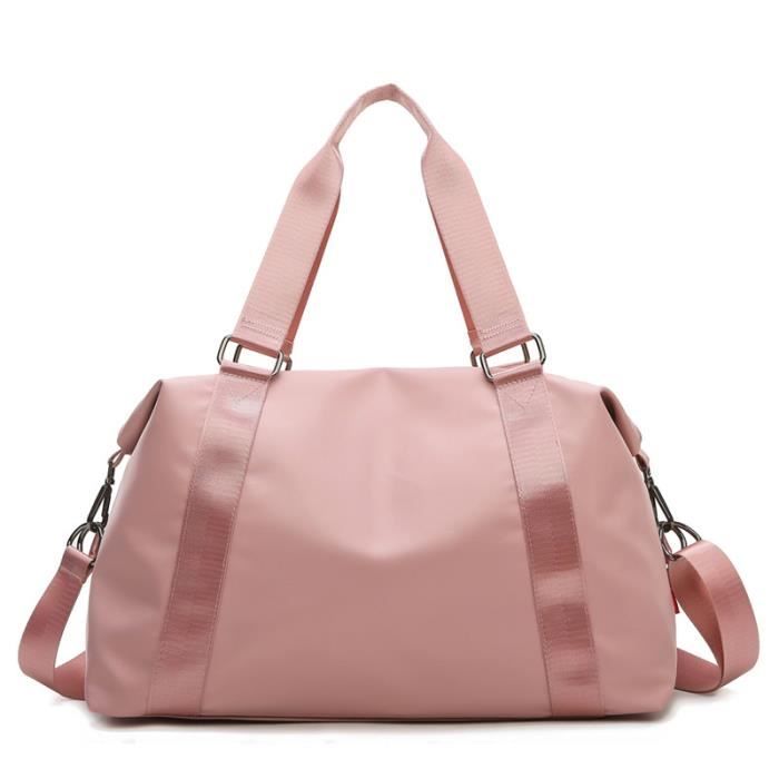 Sac polochon de Voyage, Sac de Sport fourre-Tout, Sac de Nuit à bandoulière  pour Femme avec Pochette pour Chariot à Poche - Rose - Cdiscount Sport