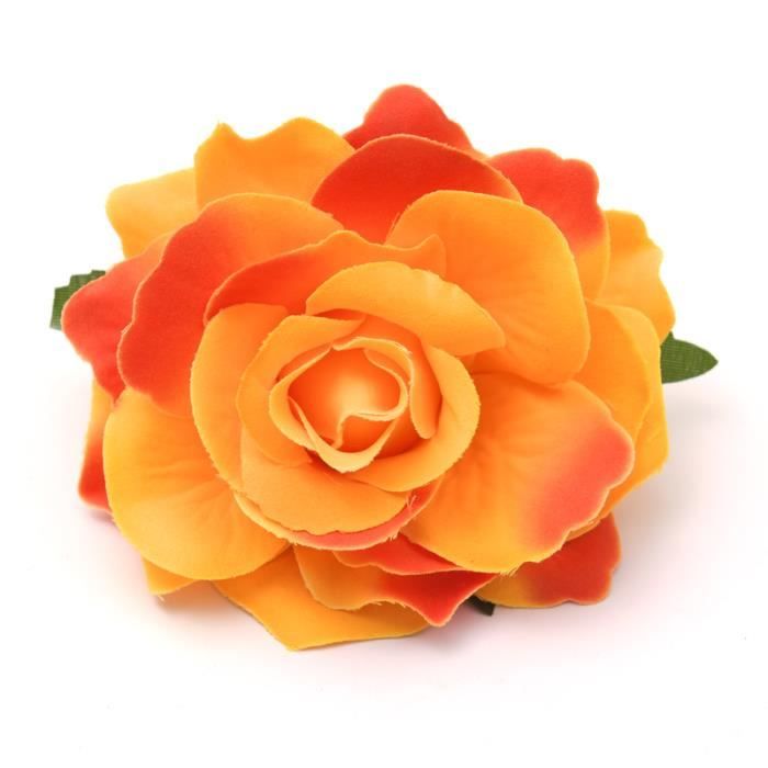 Orange Yellow Têtes de fleurs artificielles en soie blanche 30 pièces9cm pour décoration de