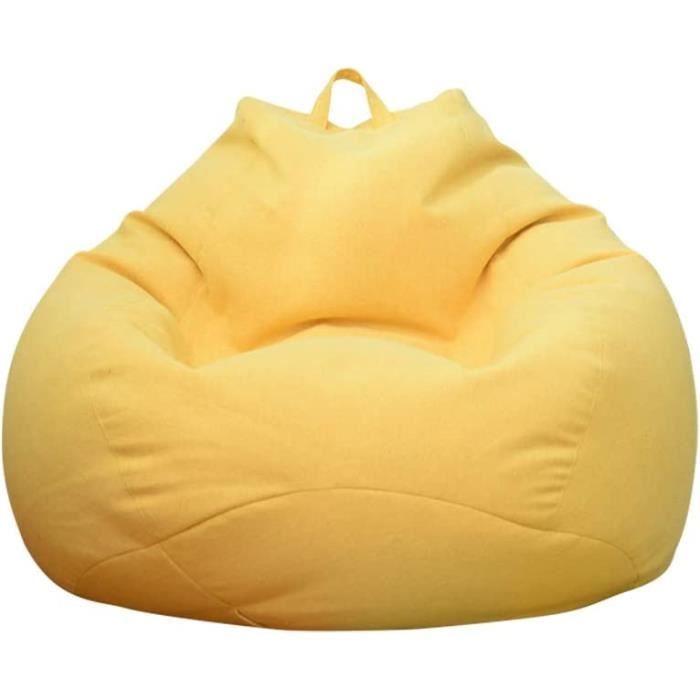 Housse Pouf Poire Treer 100x120cm - Motif Forêt Tropicale - Coton/Lin Lavable - Sans Remplissage