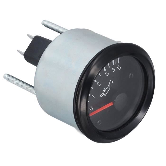 Jauge Pression Huile ELING 0-5bar/0-75psi - Rétroéclairage Rouge, 52mm - Pour Voiture, Bateau, ATV