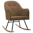 Chaise à bascule JM - Fauteuil à bascule salon - Style Moderne - Marron Velours 60x74x84cm|2073-1