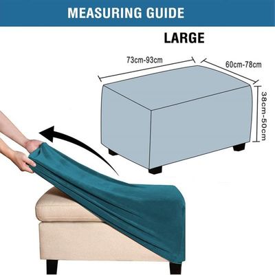 AQIGR Housse Ottoman Housse De Protection Pour Repose-Pieds Rectangulaire Housse De Pouf Carre Extensible Housse De Ottoman Canape Pouf Rectangulaire (Color : #15, Size : Medium