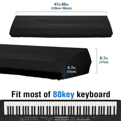 Housse De Clavier Piano Élastique - Protection Anti-Poussière Pour 61/88 Touches - Symboles Musique