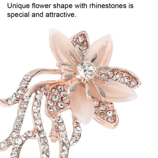 SIRLOMU Broche Vintage Fleur Strass - Épingle Décorative Cristal Pour Vêtements/Chapeaux