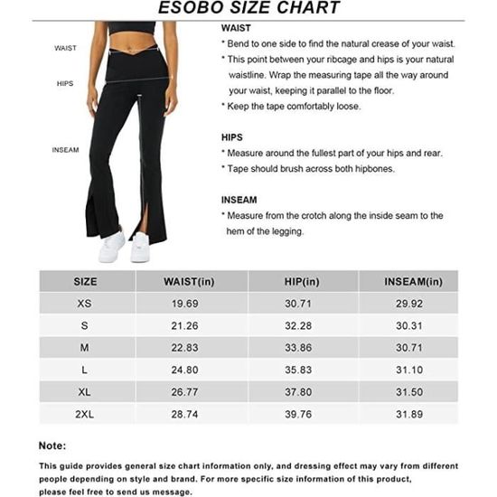 Femmes taille haute trompette Yoga leggings Cross Fork pantalon d entrainement noir avec poches et ourlet fendu Cdiscount Sport