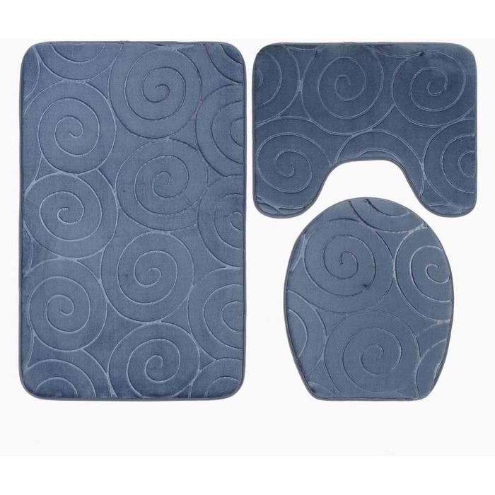 Tapis De Salle De Bain Épais En Peluche Absorbant Antidérapant Lavable à La Machine Micro Rouge