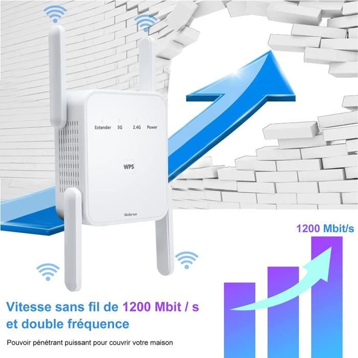 Amplificateur WiFi sans Fil Puissant – Repeteur Wifi 1200mbps avec 1 Port  Ethernet, Wifi Booster 5Ghz et 2.4Ghz, WiFi Extender - Cdiscount  Informatique
