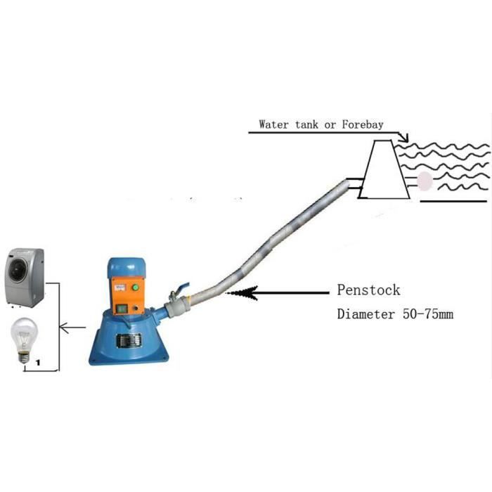 Micro-turbine Hydroélectrique Pelton 500W – 220V – Pour Hautes Eaux – HDME