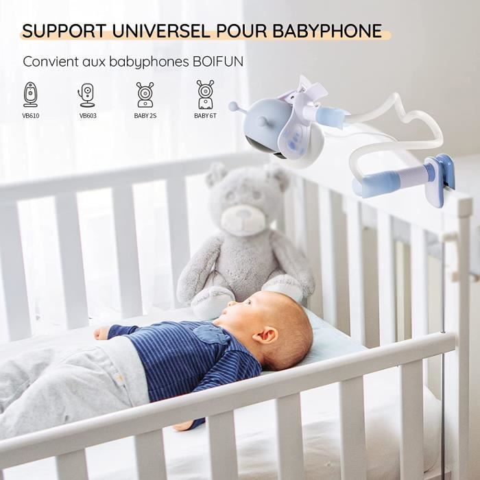 Support Camera Bebe, Support Babyphone Universel 360° Flexible