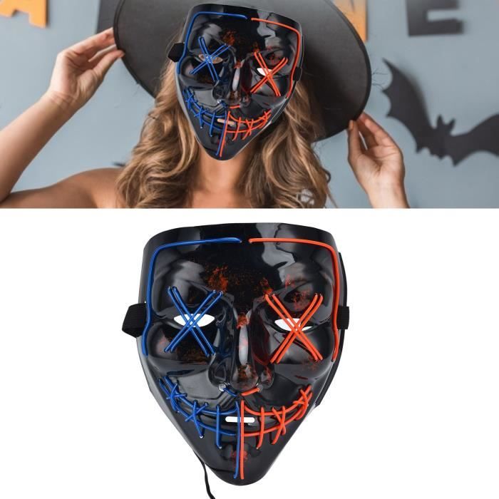 Fafeicy Masque de Purge LED Cosplay Halloween Light Up Mask Cosplay LED  Masque lumineux avec 3 modes d'éclairage pour hommes femmes