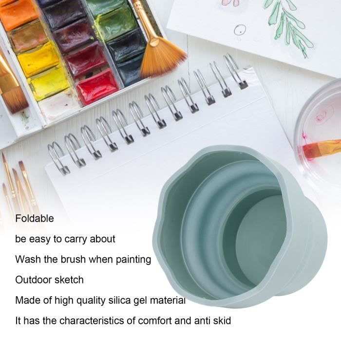 Doumneou Seau de lavage pour pinceaux multi-usages avec support de palette artistique Doumneou Seau de lavage pour pinceaux multi-usages avec support de palette artistique