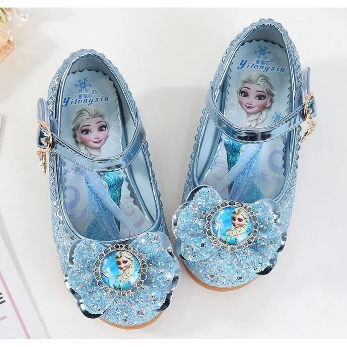 Fille Talons Hauts Chaussures de Princesse Reine des Neiges Elsa Anna  Paillettes Déguisement Halloween Noël Carnaval Cosplay Bleu - Cdiscount  Chaussures