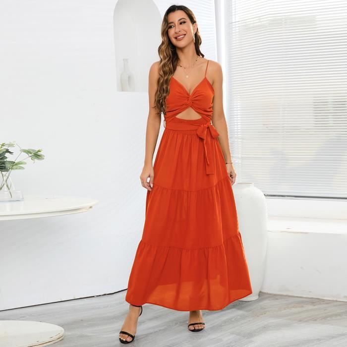 Robe rouge longue ete new arrivals