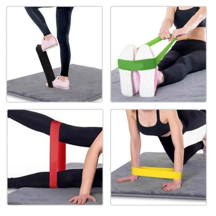 Lot De 4 Bandes Élastiques Fitness Amonax - 4 Niveaux De Résistance Pour Musculation