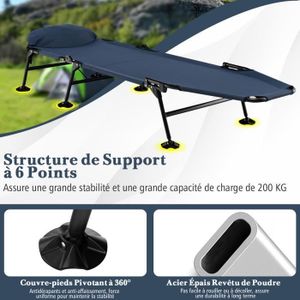 Cadre Alu Lourd Duty Lit Camping Lit De Camp Pliant US