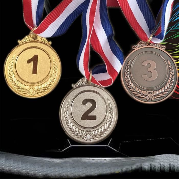 Médaille sportive en plaqué or/argent/bronze, 2.5 pouces de