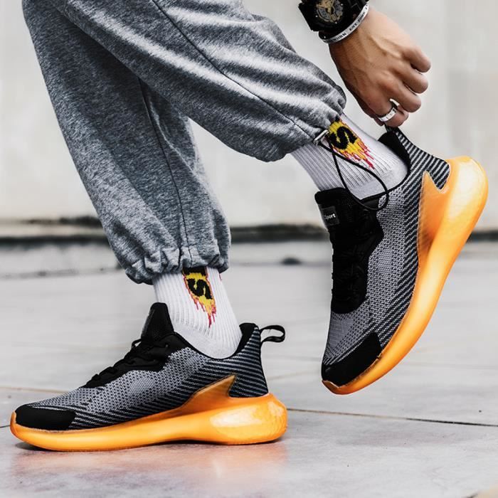 Baskets Homme Baskets tendance de haute qualite Jaune HB Jaune Cdiscount Chaussures